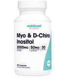Nutricost Myo Inositol & D-Chiro Inositol for Women 2000mg 120 Capsules Myo & 50mg D-Chiro Inositol Per Serving 30 Servings Vegetarian Friendly Non-GMO & Gluten Free - Buy Online on GoSupps.com