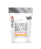 PhD Nutrition Super Greens Powder Mango Flavour - 300g High Fiber Low Sugar Blend of 18 Nutrient-Rich Fruits & Vegetables - Buy Online on GoSupps.com