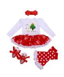 Winmany Baby Girls Christmas Romper Tutu Dress Set 6-12 Months with Headband, Leg Warmer, and Shoes - Christmas Tree - Buy Online on GoSupps.com