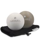 Navari's massage ball 2 Set Fascia Massage - Self -massage rubber fascia ball lacrosse ball trigger point - foot roller trigger points light gray - dark gray - Buy Online on GoSupps.com
