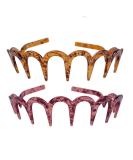 Fodattm 2pcs Zigzag Hair Comb & Plastic Headband | Stylish Women Hair Accessories for All Hair Types - Buy Online on GoSupps.com