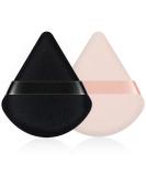 2PCS Velvet Powder Puffs Set for Pressed and Loose Powder - Dual-Use Makeup Tool with Strap - Black & Nude - Buy Online on GoSupps.com