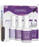 Vrenmol Dip Powder Liquid Set - 4pcs 0.5oz Activator, Base & Top Coat for Essential Manicure Kit - Buy Online on GoSupps.com
