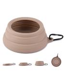 Ohmo Dog Travel Bowl - Portable Anti-Drool Foldable Pet Bowl (700ml Beige) | Perfect for Road Trips & Travel Accessories - Buy Online on GoSupps.com