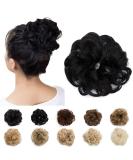 Jet Black Updo Hairpiece Scrunchie 25g - Wavy Curly Messy Bun Chignon Ponytail Extensions - Buy Online on GoSupps.com