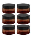 8 oz Amber Plastic Cosmetic Jars Leak Proof Container with Black Lid for Cream, Lotion, Powder, ointment, Beauty Products etc, 6 Pcs. 8 Ounce - Buy Online on GoSupps.com