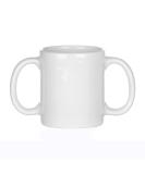 Dual Handle Mug (Double Grip Mug) to Aid Tremors, MICROWAVE SAFE, 11.83 US Fl. Oz. (350 Ml), BPA-FREE - WHITE Color - Buy Online on GoSupps.com