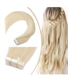UK Fashion Shop: Remy Real Hair Tape Extensions - 20pcs #60 Platinum Blonde 45cm (50g) - Buy Online on GoSupps.com
