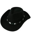 Lanzom Women Men Felt Wide Brim Western Cowboy Hats Belt Buckle Panama Hat Black Medium - Buy Online on GoSupps.com