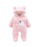 Borlai Baby Winter Snowsuit Romper Fleece Hooded Onesies | Pink | 9-12 Months - Buy Online on GoSupps.com