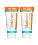 Thinkbaby Safe Sunscreen SPF 50+ 6oz Family Size (2-Pack) - Broad Spectrum UVA/UVB Protection - Buy Online on GoSupps.com