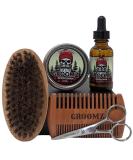 GROOMZ Beard Grooming Kit - Signature Oil Balm Comb Brush & Scissors (Woodsman) | Premium International Shipping - Buy Online on GoSupps.com