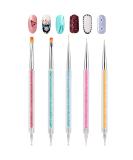TEOYALL 5 PCS Double-Ended Nail Art Brushes Kit for UV Gel Nail Design - Home Salon Nail Liner Brush and Dotting Pens Set - Buy Online on GoSupps.com