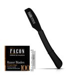 100 BLADES + Facn Professional Standard Japanese Straight Edge Faether Barber Razor - Salon Quality Cut Throat Shavette - Buy Online on GoSupps.com