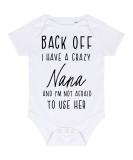 Crazy Nana Family Statement Baby Grow Vest - White (6-12 Months) - Buy Online on GoSupps.com