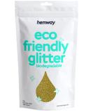 Hemway Eco-Friendly Biodegradable Glitter 100g - Vegan Cosmetic Safe Gold Sparkle for Face Eyes Body Hair Nails & Festival Makeup - Buy Online on GoSupps.com