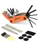 Portable Bike Repair Kit - 16-in-1 Multi Tool, Tire Levers, Pre-glued Patches, Metal Files - Mini Tool Bag Included - Buy Online on GoSupps.com