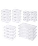 Goodma 24 Pieces Mixed Sizes Rectangular Empty Mini Clear Plastic Organizer Storage Box Containers with Hinged Lids for Small Items and Other Craft Projects - Buy Online on GoSupps.com