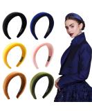 Women's Velvet Padded Headbands - 6 Pc Fashion Hair Accessories for Girls | Cute Vintage Thick Hair Bands - Buy Online on GoSupps.com