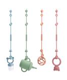 Buy CLdy Baby Toy Pacifier Chain - BPA-Free Silicone Cup Catcher for Strollers - 4-Piece Ocean Blue & Green & Orange & Bean Paste Soother Chains - Buy Online on GoSupps.com