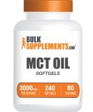 Bulksupplements MCT Oil Softgels - 240 MCT Coconut Oil Capsules - 80-Day Supply - Keto Pills - Buy Online on GoSupps.com