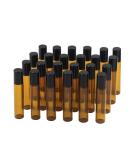 Topsky 24 pieces 10ml brown roll-on glass bottles with stainless steel scooters-refillable empty bottles for essential oils lotions and perfumes brown 10ml 24 - Buy Online on GoSupps.com