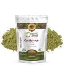 Organic Green Cardamom Powder - Flavorful Aroma | Organic & Kosher Certified | Non GMO & Gluten Free | USDA Certified | 8oz Pack - Origin India - Buy Online on GoSupps.com