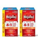 MegaRed Advanced 4 in 1 Omega-3 Fish Oil + Krill Oil 80 Softgels (Pack of 2) 160 Count - Best Omega-3 Supplement - Buy Online on GoSupps.com