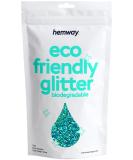 Hemway Eco-Friendly Biodegradable Glitter 100g - Vegan Safe Sparkle for Face Eyes Body Hair & Nails - Turquoise Holo - Perfect for Festival Makeup - Buy Online on GoSupps.com
