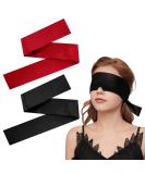 Prasacco 2 PCS Satin Eye Masks - Adjustable Black & Red Blindfolds for Sleep | Perfect Valentine's Day Gift - Buy Online on GoSupps.com
