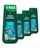 Irish Spring Men's Active Scrub Exfoliating Body Wash 20 Fl oz (Pack of 4) - Buy Online on GoSupps.com