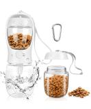 Myowell Portable Dog Drinking Bottle - 350ml Water Bottle with 100g Food Cup for Small & Large Dogs | Leak-Proof & Travel-Friendly (White) - Buy Online on GoSupps.com
