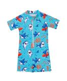 PythJooh Baby Boy Swimsuit Zipper Rash Guard One Piece Beach Swimwear Shark Print Shorts 0-5Years - Swimming Shark - Buy Online on GoSupps.com