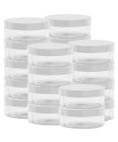 20 Pcs 1 Ounce Plastic Jars Containers Round Screw Lids Cosmetic Jars Leak Proof Clear Containers for Cosmetic, Salves, Balms, Lip Balm or Others, White Lids - Buy Online on GoSupps.com