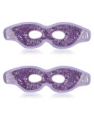 2 Pack Reusable Eye Mask Cooling Gel | Sleep Mask for Migraines Dark Circles & Swollen Eyes - Purple - Buy Online on GoSupps.com