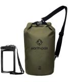 Earth Pak 20L Waterproof Dry Bag - Roll Top Compression Sack for Kayaking, Beach, Rafting - Forest Green with Waterproof Phone Case - Buy Online on GoSupps.com