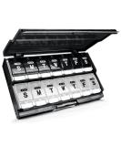 Weekly Pill Organizer - Remtise Am/Pm Daily Case for Vitamins & Supplements | 7-Day Push Button Medicine Box (Black & White - Buy Online on GoSupps.com