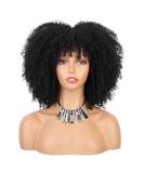 Buy Short Curly Afro Wig for Black Women - Kinked Synthetic Hair Heat-Resistant Full Wig with Ponytail in Blonde & Black - Buy Online on GoSupps.com