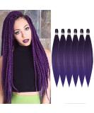 Pre-stretched Braiding Hair 26 inch 6 Packs Kanekalon Synthetic Fiber itch Free Crochet EZ Braids Soft Yaki Texture Braiding Hair Extensions (Purple#) 26 Inch (Pack of 6) Purple# - Buy Online on GoSupps.com