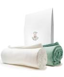 Little Giggles Co. 2-Pack Large Bamboo Muslin Cloths - 120x120cm - Baby Receiving Blankets in White & Turquoise - Newborn Swaddle Wrap & Essentials - Buy Online on GoSupps.com