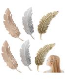 INTVN Hair Clips - Metal Feather Leaf Hair Accessories for Girls & Women | 6-Piece Set - Buy Online on GoSupps.com