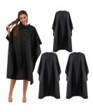 Black Waterproof Hair Salon Cape 59x47 Inch Pack of 3 - Professional Barber Cape with Metal Snap Closure for Adults - Water Resistant Hairdressing Cape - Buy Online on GoSupps.com