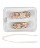 Iced Out Diamond Grillz for Men & Women | Hip Hop Gold Teeth Jewelry & Accessories | Perfect for Halloween & Parties - Buy Online on GoSupps.com