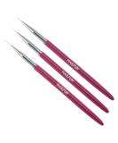 Striper Brush Set 3-Piece Pink for Nail Art - One Stroke Acrylic Paints | International Shipping Available - Buy Online on GoSupps.com