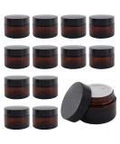 Tokseo 12 Pack Amber Glass Containers - 30ml Empty Bottles for Creams Lotions Essential Oils - Ideal for Cosmetics Storage - Buy Online on GoSupps.com