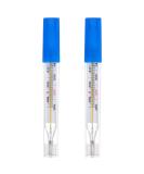2Pc Glass Oral Thermometer for Adults - Fast Reading Fever Indicator | Free Shipping Worldwide - Buy Online on GoSupps.com