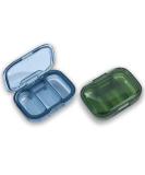 2 Pack 3 Compartment Pill Box, Moisture Proof Pill Case, Travel Pill Organizer for Pocket Purse, Daily Portable Medicine Vitamin Box, Fish Oil Box, Supplement Box 2 Pack 3 Compartments - Buy Online on GoSupps.com