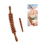 Anti-Cellulite Massage Roller & Thigh Maderotherapy Set - 47 cm Wood Roller & Bonus Massage Stick for Targeted Cellulite Treatment - Buy Online on GoSupps.com