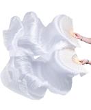 White Silk Belly Dance Fan Veils - Hand-Made 1.8m - FJYIRI Women - Buy Online on GoSupps.com