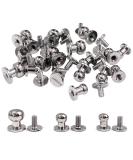 ACTENLY Chicago Screws Round Head Button Stud - Silver Slotted Screws for Leather Craft DIY Repairs & Decoration - Buy Online on GoSupps.com